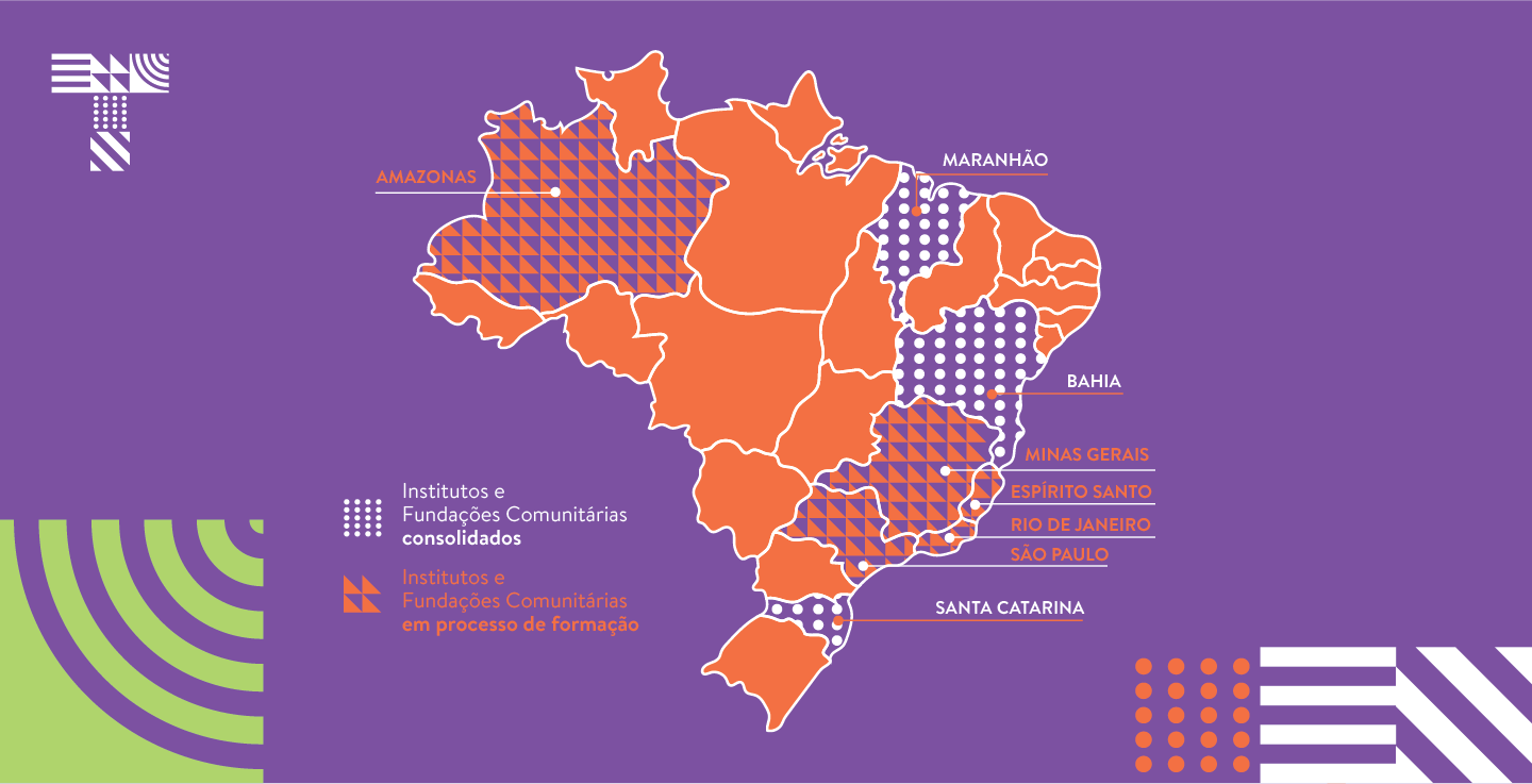 Mapa_Institutos Fundaçoes Comunitárias Brasil